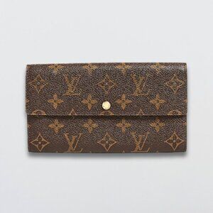 Louis Vuitton Pochette Porte Monnaie Credit long Monogram Coated Canvas Brown OS